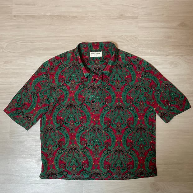 생로랑 페이즐리 실크 셔츠