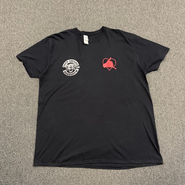 2XL) 길단 빈티지 스컬 프린팅 반팔 티셔츠