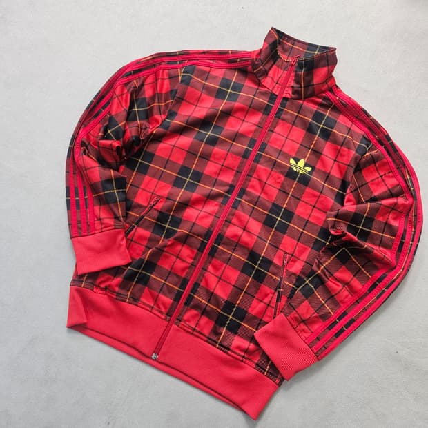 105 아디다스 파이어버드 타탄체크트랙탑 0326Y