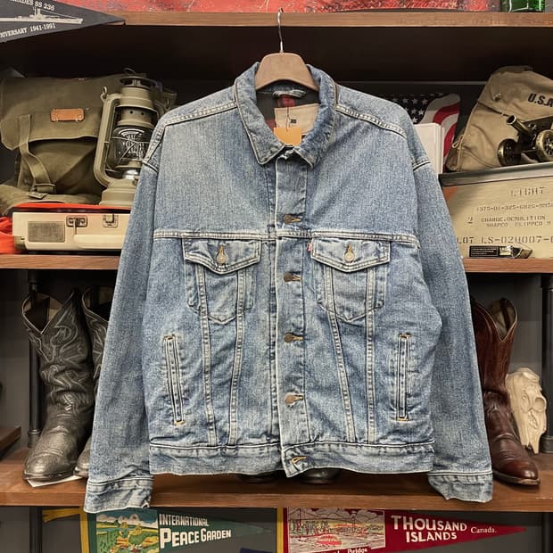 90s 리바이스 Made in USA 체크 라이닝 데님 자켓