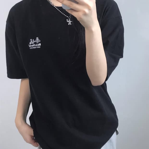 BenDavis 벤데이비스 블랙 프린팅 티셔츠