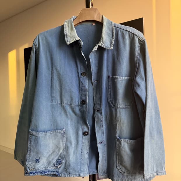 (역대급‼️) 50s-70s 오리지널 프렌치 사시코 페이딩 워크자켓