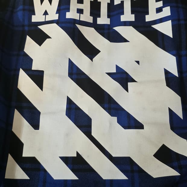 오프화이트 플란넬 셔츠 블루 xs