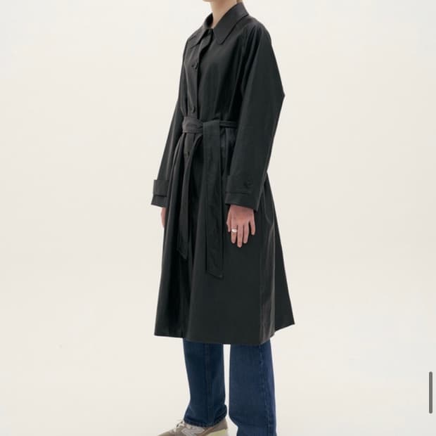 플랫80 레더 트렌치