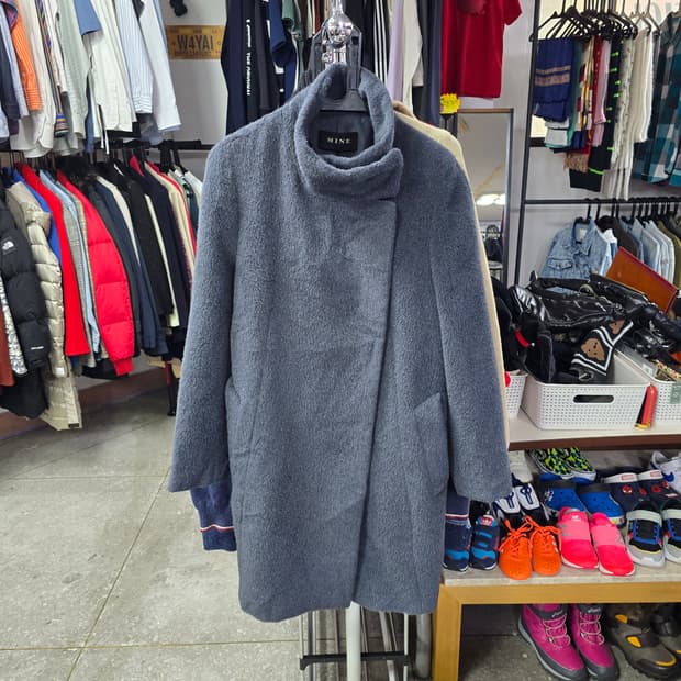 MINE 마인 블루 모직 코트 (1367)