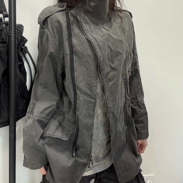 3.1 Phillip Lim 필립림 사선 하이넥 카키 필드 자켓