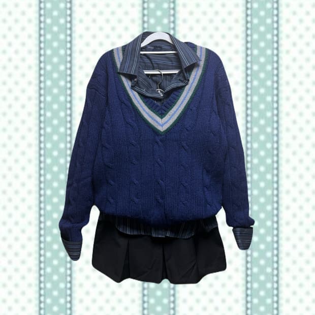 긱시크 프레피 코디세트