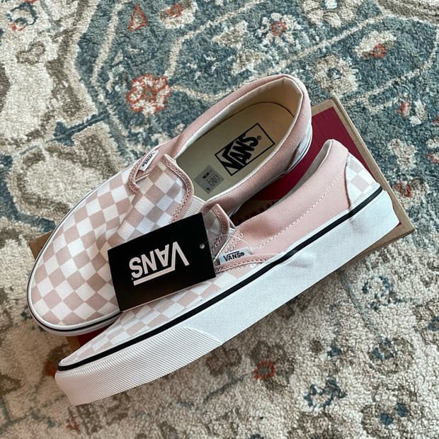 반스 클래식 체커보드 슬립온 핑크 (새제품,270)