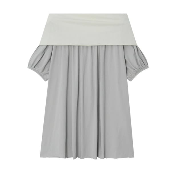 아모르샤이 BACK RIBBON TOP - LIGHT GREY