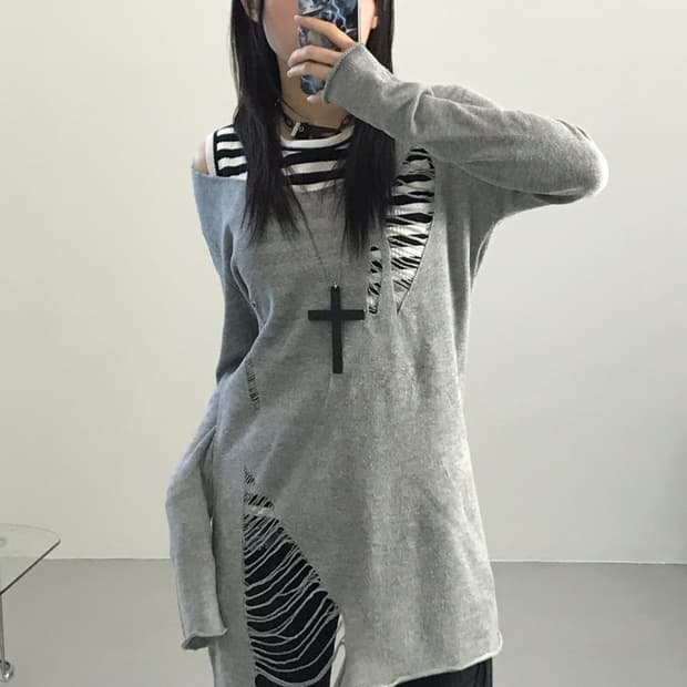 Anap Damage Details Knit