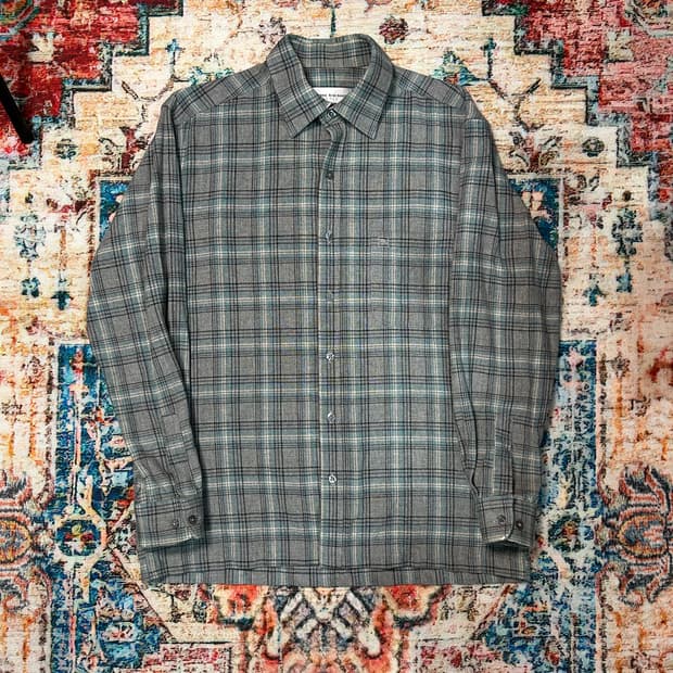 [M] 90s 피에르 발망 그레이 체크셔츠
