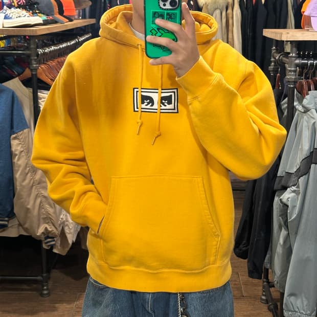 오베이 후드티 옐로우