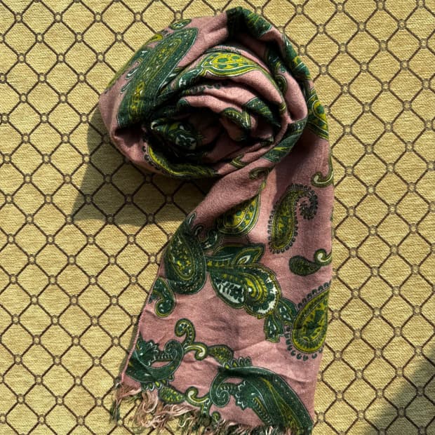 딥핑크 페이즐리 머플러