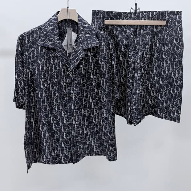 [40,50] 디올 오블리크 실크 반팔 셔츠 반바지 셋업