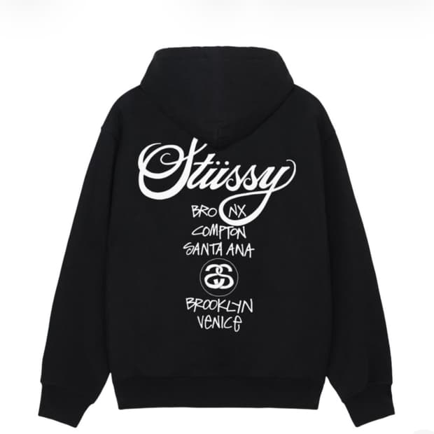스투시 월드투어 후드티 블랙 S,M