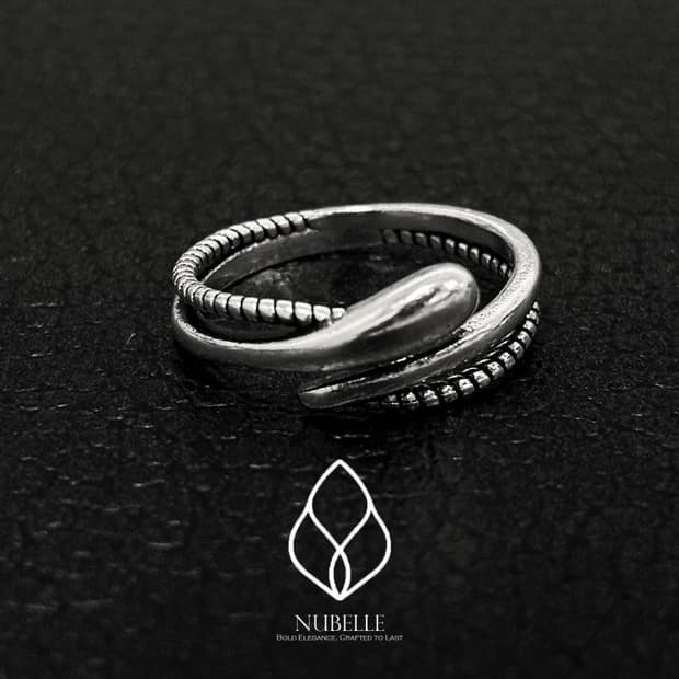 🌑 Nubelle Snake Layered 925 silver ring