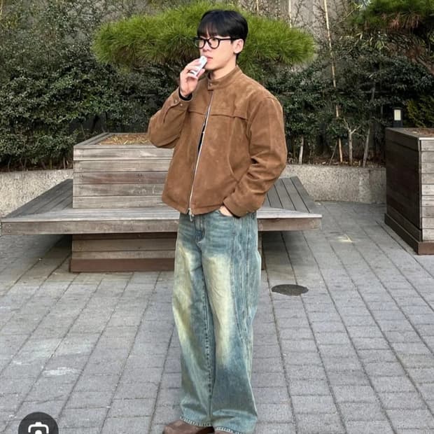(새 상품) 라퍼지스토어 바이커 레이싱 스웨이드 자켓