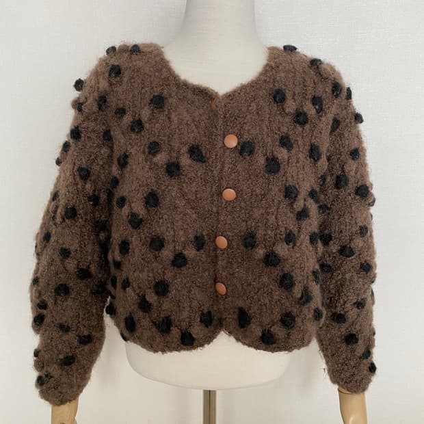 일본 빈티지 울 가디건 크롭