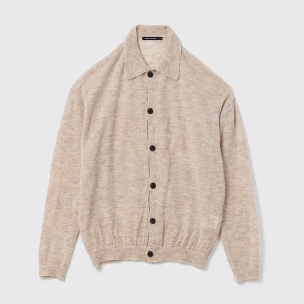(3) 해칭룸 모헤어 카라 가디건 베이지