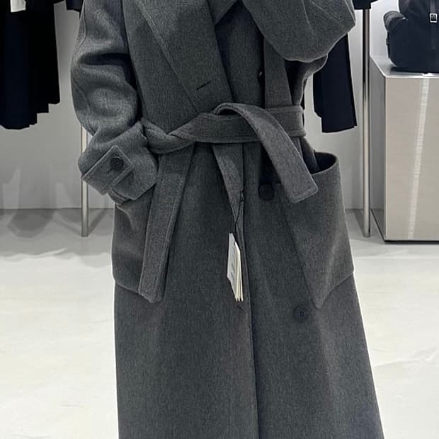[48]우영미 wooyoungmi 25fw 울블렌드 하이넥코트 그레이