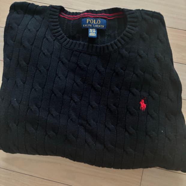 폴로 보이즈 케이블니트 XL 블랙