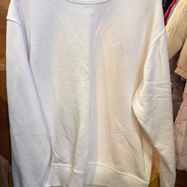 챔피온 자수로고 화이트 맨투맨