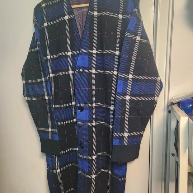 지오송지오 체크 롱가디건 95