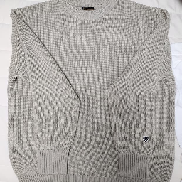 헤리티지플로스 클로버 울 니트 그레이지 L 새상품