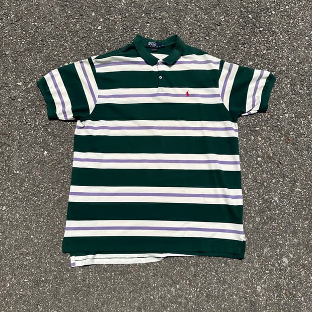 빈티지 90s 폴로 스트라이프 pk 셔츠