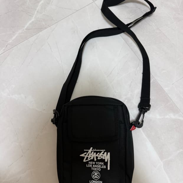스투시 블랙 미니 크로스백