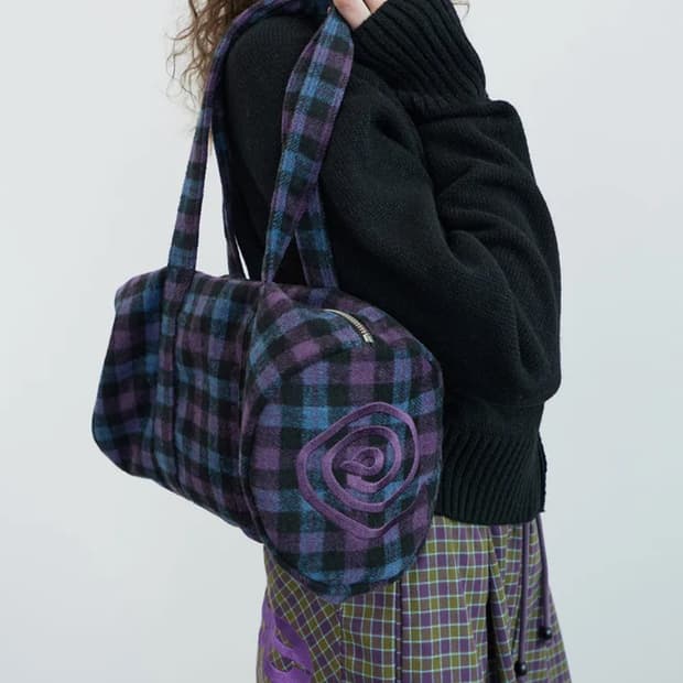 엔조블루스 체크 가방