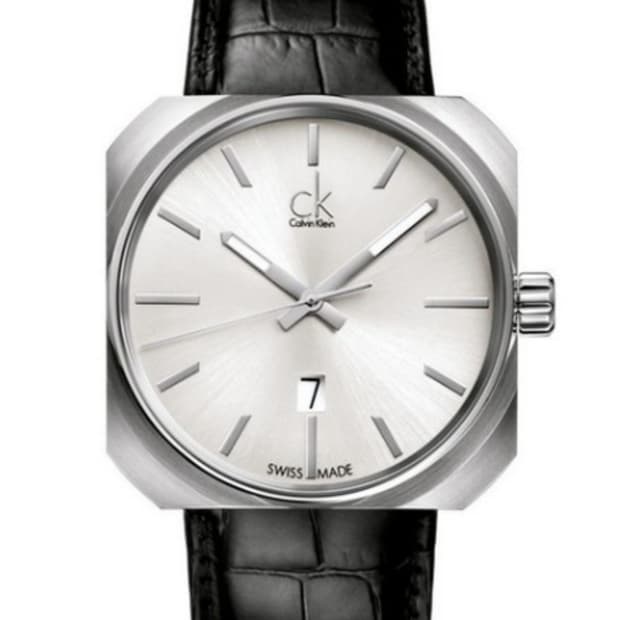 # 캘빈클라인 솔리드 스위스쿼츠 옥타곤 남성명품 가죽시계 급처