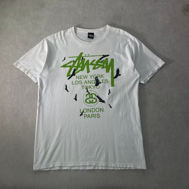 105 스투시 한정판 월드투어 반팔 티셔츠