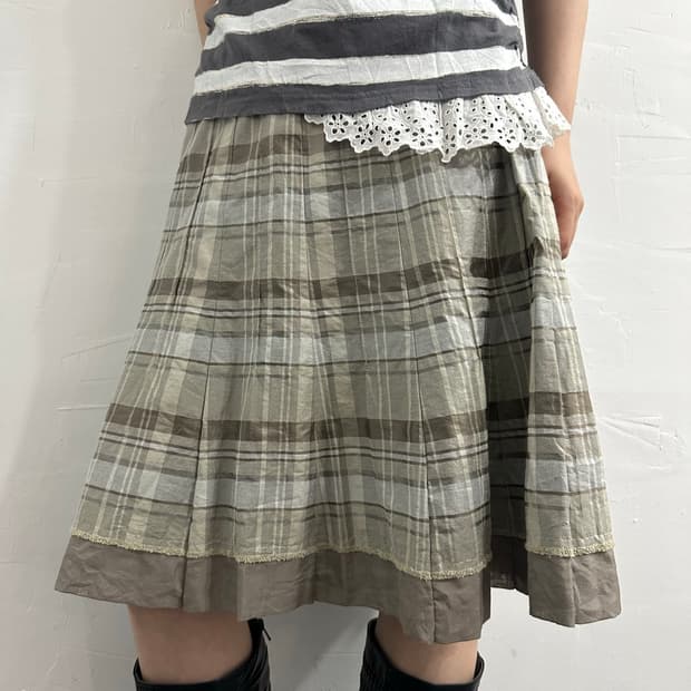 comme ca du mode check midi skirt