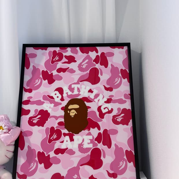 베이프 핑크 카모 액자 