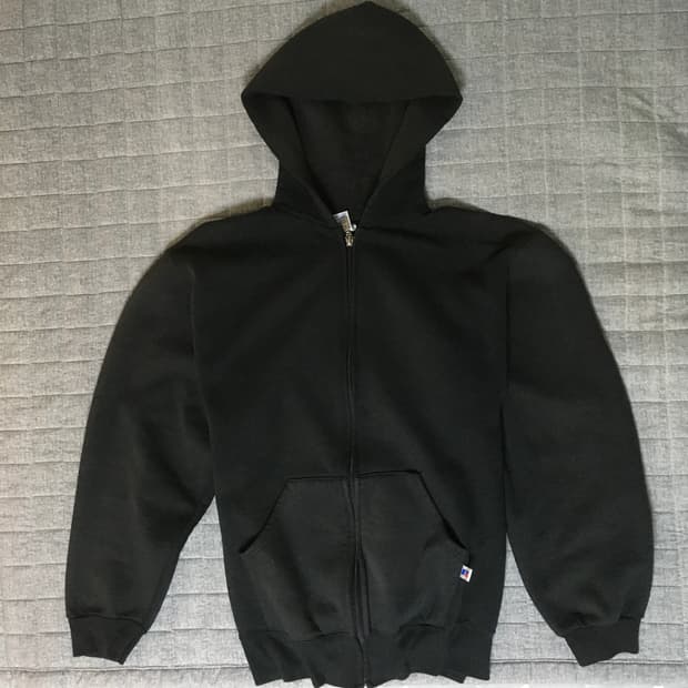 [M] 90s russell 러셀 후드집업 페이딩 블랙