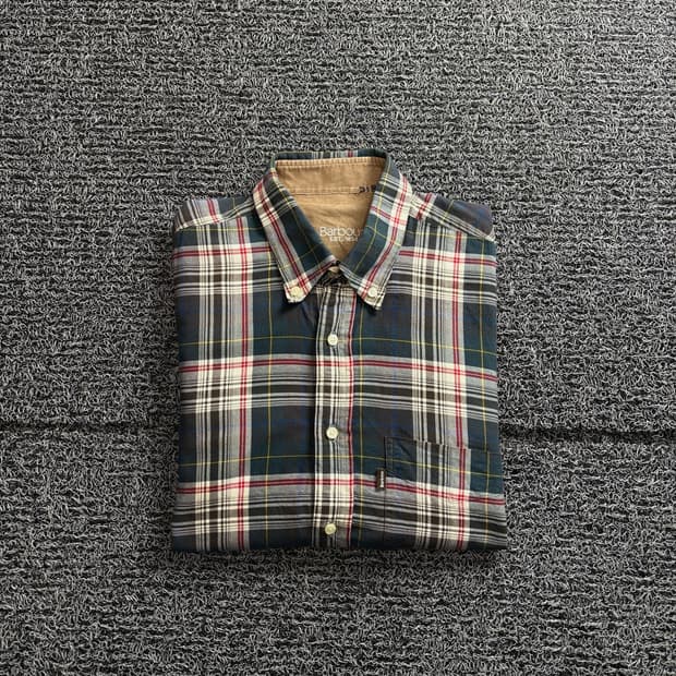 바버 체크 패턴 치카노 긴팔 셔츠 3455