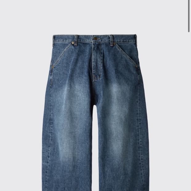 해칭룸 와이드 커브진 워시드 블루 1사이즈