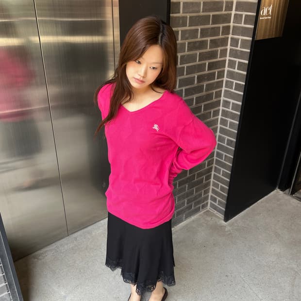 Burberry 버버리 로고 니트 핑크