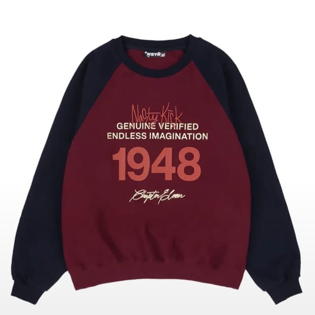 새상품,택o)네스티킥 버건디 맨투맨M/와인