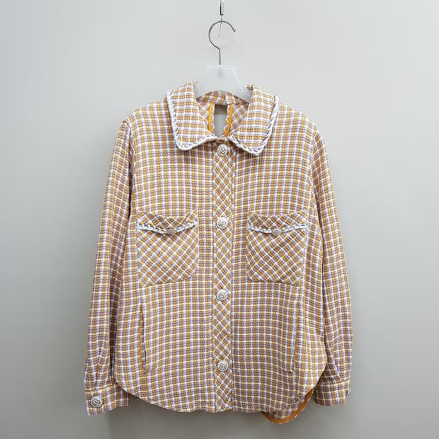 오즈세컨 2020 컬러 체크 트위드 자켓 82-94-160사이즈