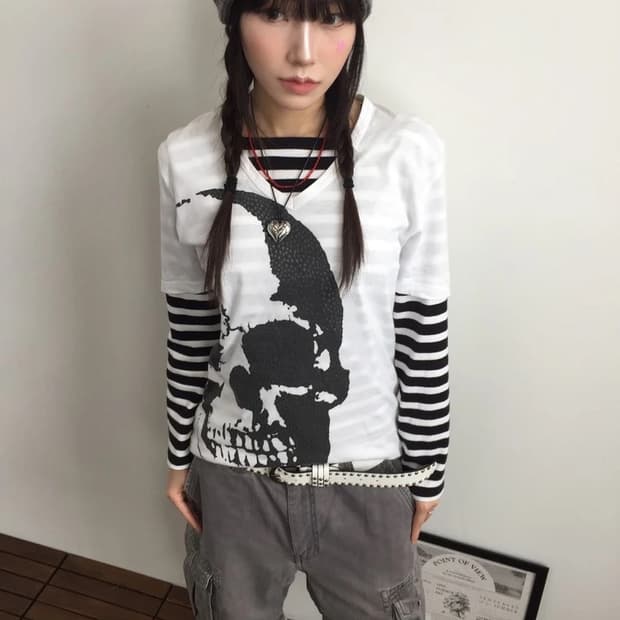 Buona Giornata Skull V-Neck Tee