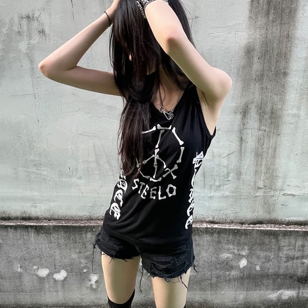 Punk Skeleton Graphic Sleeveless
