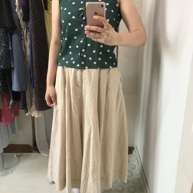 vintage Aline beige over pantskirt 