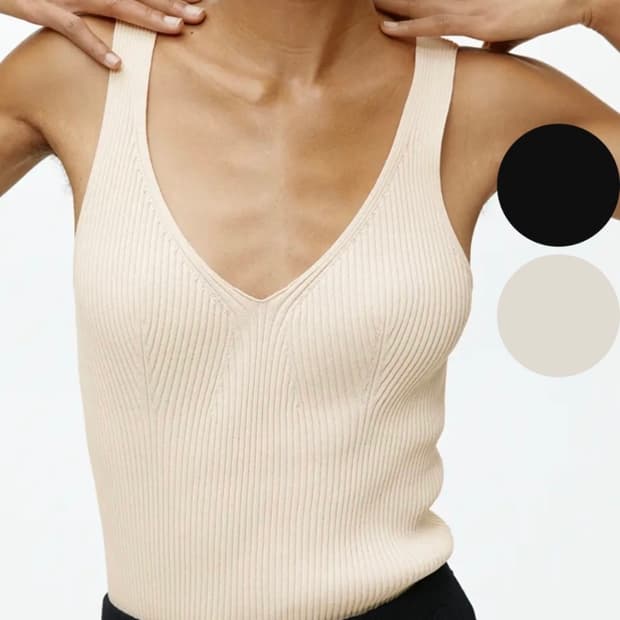 arket 아르켓 ribbed 니트 탱크탑 블랙