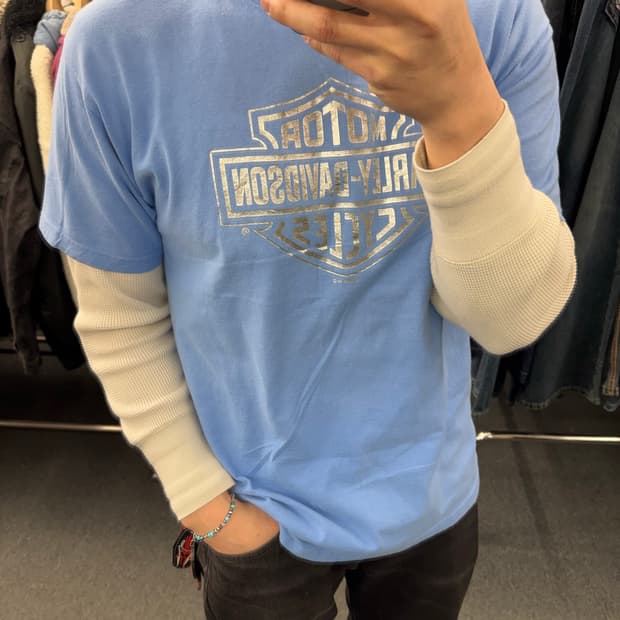 L)할리데이비슨 빈티지 프린팅 Kentucky 반팔