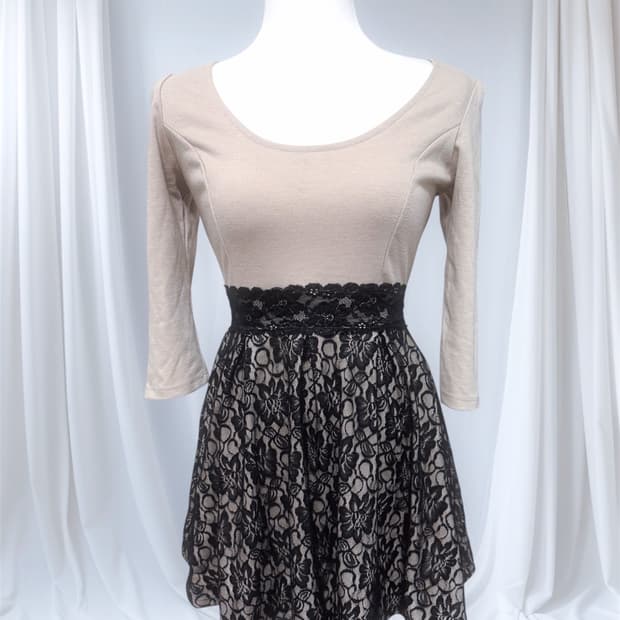 빈티지 오네갸루 스나계 레이스 원피스