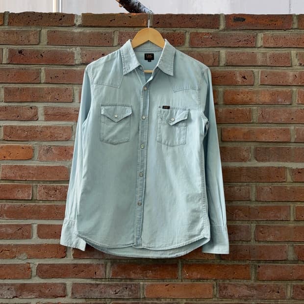 00s 리 Lee 라이트 데님 웨스턴 셔츠
