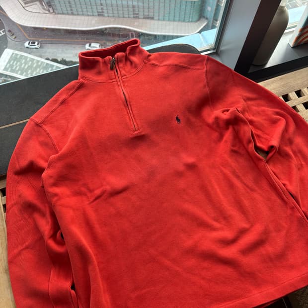 폴로랄프로렌 오렌지 하프 집업 m