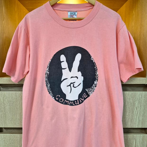 90's ONEITA Peace Single Stitch Tee (L)